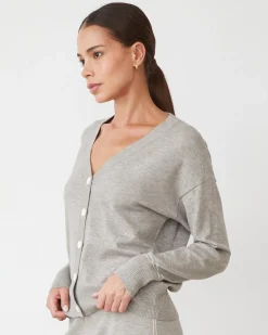 MONROW Lightknit Cardigan HEATHERGREY Online